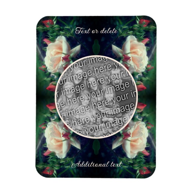 Magnet Flexible Créez Votre Propre Rose Photo Peach Et Le Cadre Bu (Vertical)