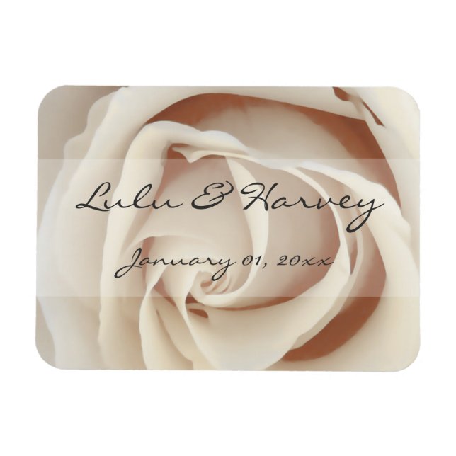 Magnet Flexible Crème de glace Rose blanche (Horizontal)