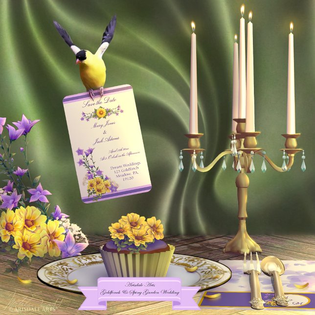 Magnet Flexible Crème Spring Garden Collection (Spring into your wedding with Arisdale Arts Goldfinch Garden and Spring Garden Collection set.)