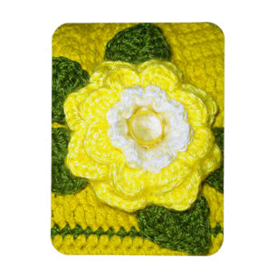 Magnet Flexible Crochet vert rose jaune vif Feuilles Imprimer sur