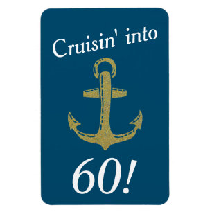 Magnet Flexible Croisière d'Ancre de la Marine et de l'or en 60 an