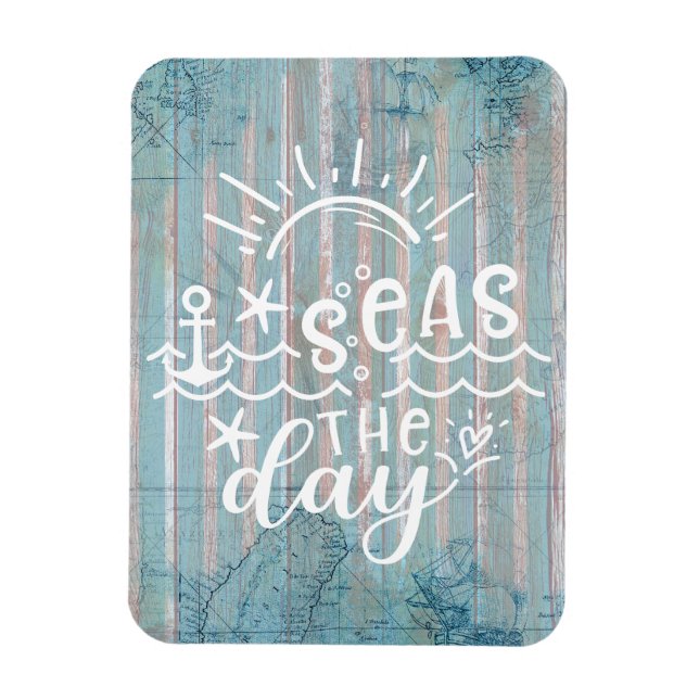 Magnet Flexible Croisière de jour sur les mers bleues gris (Vertical)