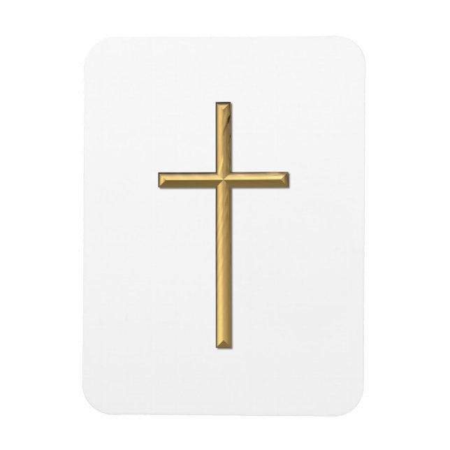 Magnet Flexible Croix "3-D" d'or (Vertical)
