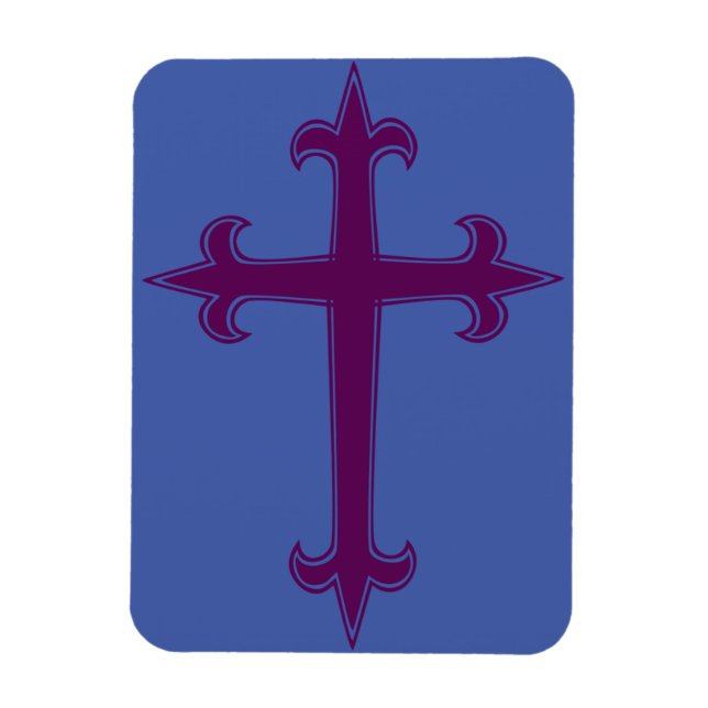 Magnet Flexible Croix chrétienne violette (Vertical)
