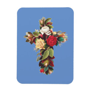 Magnet Flexible Croix de Roses Le symbole de la Croix de Rose rosi