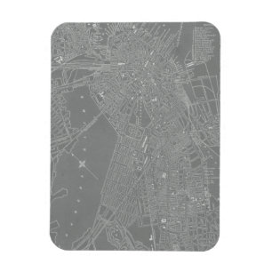 Magnet Flexible Croquis de carte de ville de Boston