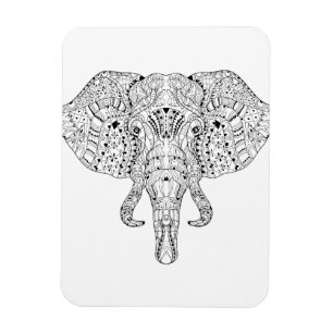 Magnet Flexible Croquis de la tête d'éléphant