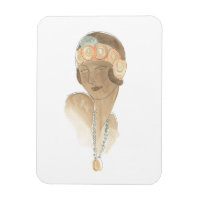Croquis de mode Flapper - Femme avec pièce à cheve