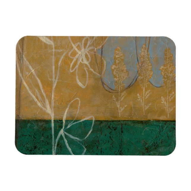 Magnet Flexible Croquis floral avec Fleur sauvage et Plante (Horizontal)