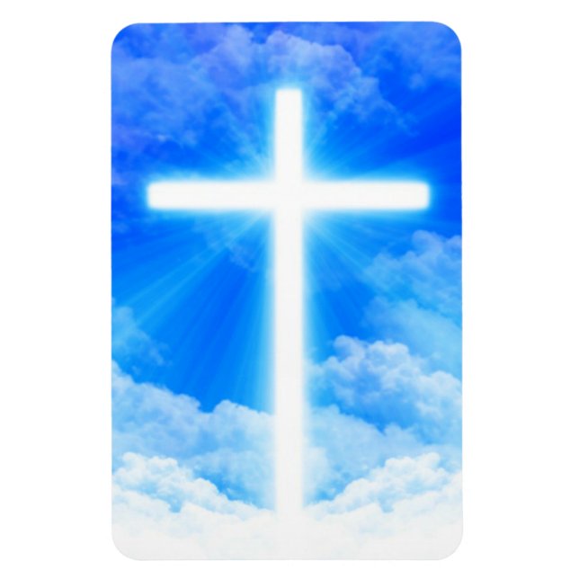 Magnet Flexible Cross of Light Jesus Christ Customizable Christian (Vertical)