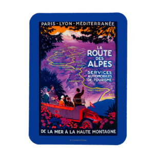 Magnet Flexible Cru PosterEurope de DES Alpes d'itinéraire de La