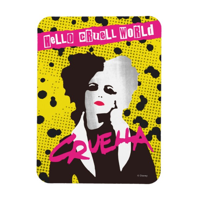 Magnet Flexible Cruella | Hello Cruell World Ransom Stencil Art (Vertical)