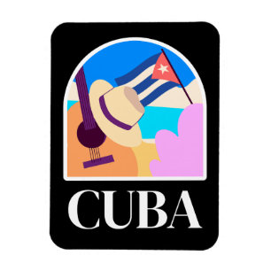 Magnet Flexible Cuba Drapeau Salsa Vintage