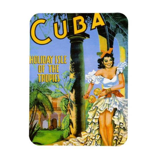 Magnet Flexible Cuba île de vacances des tropiques poster de voyag (Vertical)