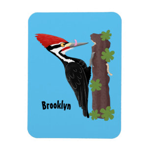 Magnet Flexible Cue drôle Pileated woodpecker dessin d'illustratio