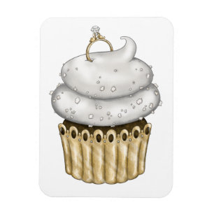 Magnet Flexible Cupcake Fiançailles doux