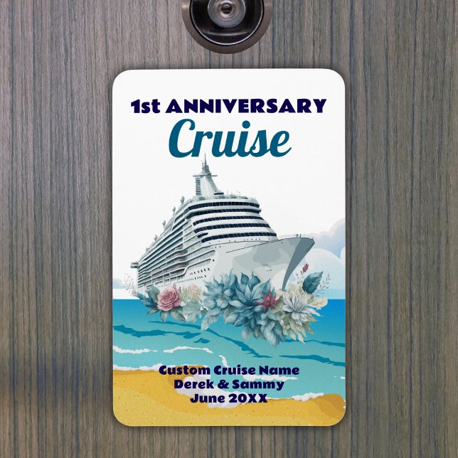 Magnet Flexible Custom 1st Anniversary Cruise Cabin Door (Custom 1st Anniversary Cruise Cabin Door Magnet
)