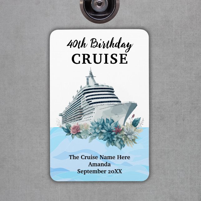 Magnet Flexible Custom 40th Birthday Cruise Cabin Door (Custom 40th Birthday Cruise Cabin Door Magnet
)