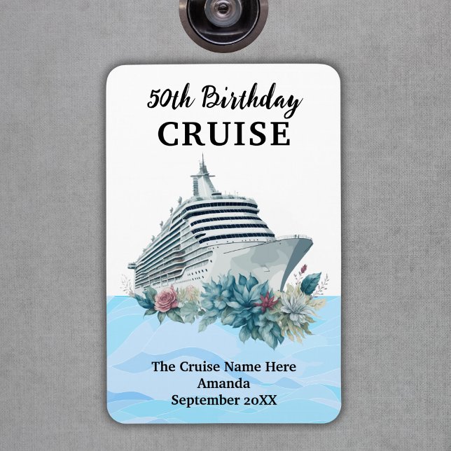 Magnet Flexible Custom 50th Birthday Cruise Cabin Door (Custom 50th Birthday Cruise Cabin Door Magnet
)