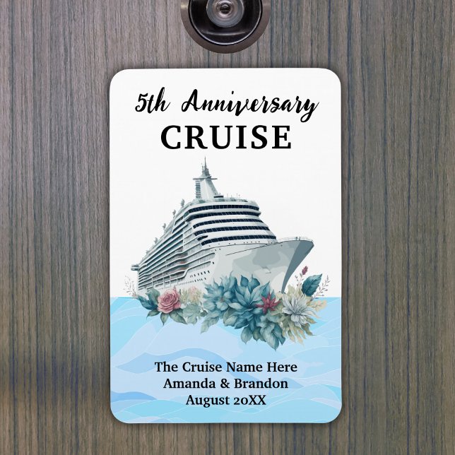 Magnet Flexible Custom 5th Anniversary Cruise Cabin Door (Custom 5th Anniversary Cruise Cabin Door Magnet
)