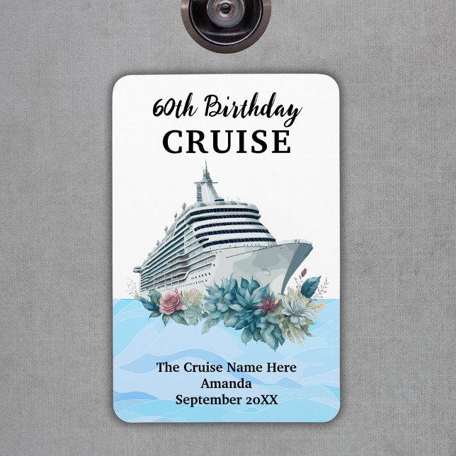 Magnet Flexible Custom 60th Birthday Cruise Cabin Door (Custom 60th Birthday Cruise Cabin Door Magnet
)