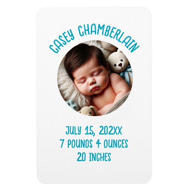 Magnet Flexible custom photo newborn baby announcement (Vertical)