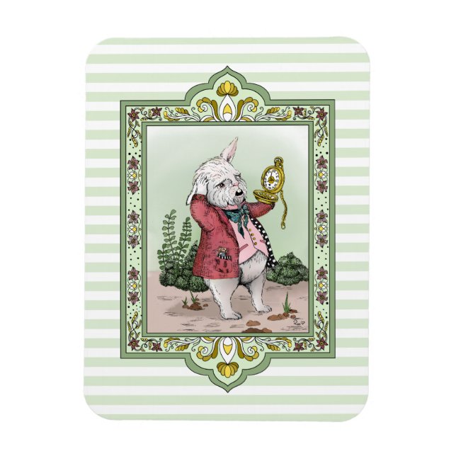 Magnet Flexible Cute Alice au pays des merveilles Art du lapin bla (Vertical)