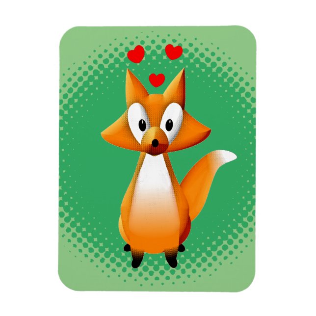 Magnet Flexible Cute animal caricature Fox (Vertical)