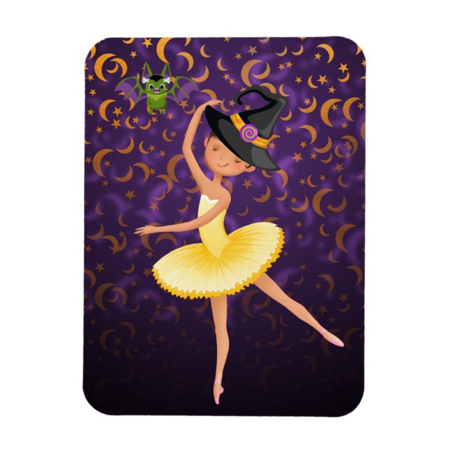Magnet Flexible Cute Ballerina Halloween Bat et lune Ballet (Vertical)