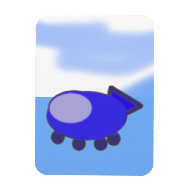 Magnet Flexible Cute Bleu Clouds de vaisseau spatial Aimant photo  (Vertical)
