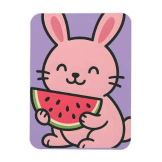 Magnet Flexible Cute Bunny Manger de la pastèque Aimant