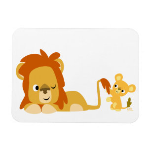 Magnet Flexible Cute Cartoon Lion Papa et Cub Aimant Flexible