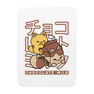 Magnet Flexible Cute Chat Riding Chocolat Lait Carton Kawaii Art