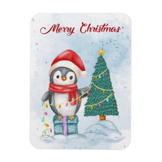 Magnet Flexible Cute Christmas Penguin Decorating Tree with Lights