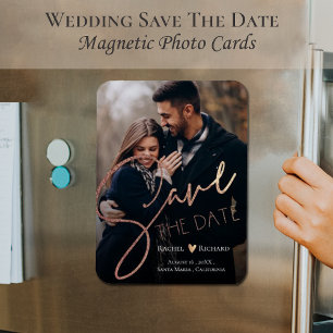 Magnet Flexible Cute Faux Rose Gold Mariage Photo Enregistrer la d