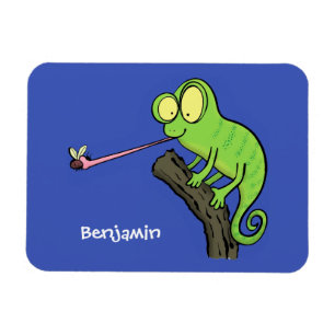 Magnet Flexible Cute funny green happy chameleon lizard cartoon
