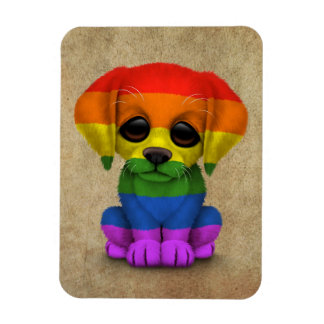 Magnet Flexible Cute Gay pride arc-en-ciel Chien chiot