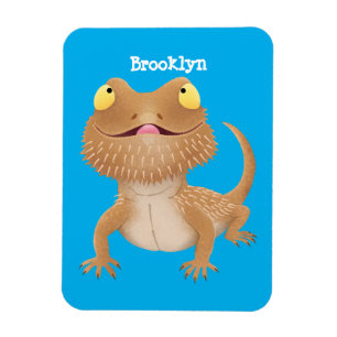 Magnet Flexible Cute happy bearded dragon lizard cartoon