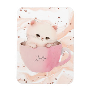 Magnet Flexible Cute Kitten dans une Tea up