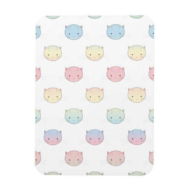 Magnet Flexible Cute Pastel Kitty Chat Façades Motif (Vertical)