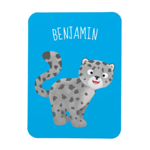 Magnet Flexible Cute snow leopard cartoon illustration