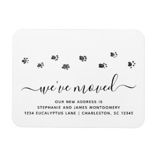Magnet Flexible Cute Walking Paw Prints Moving New Address