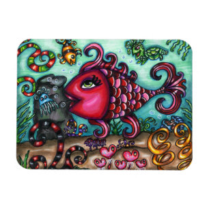 Magnet Flexible Cute Whimsical Fish Vie marine Art original
