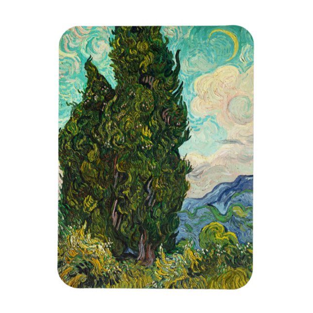 Magnet Flexible Cyprès, Vincent van Gogh (Vertical)