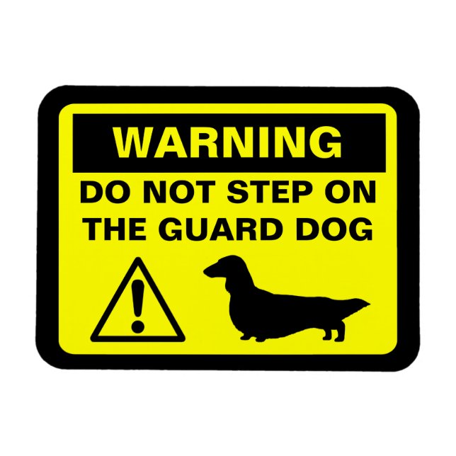 Magnet Flexible Dachshund Garde Avertissement de chien (Doxie à po (Horizontal)