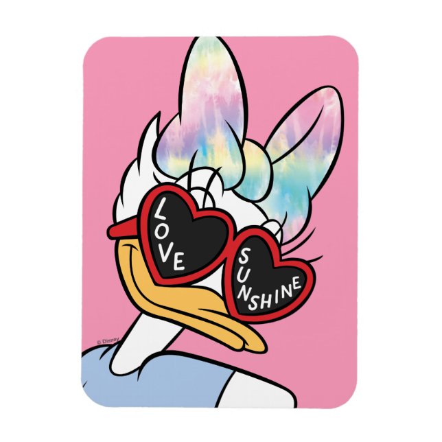 Magnet Flexible Daisy "Love Sunshine" Retro Sunglasses Graphic (Vertical)