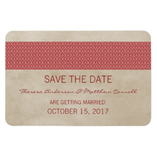 Magnet Flexible Damas rustique Enregistrer l'aimant de la date, ro
