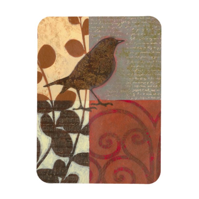 Magnet Flexible Damask Sparrow (Vertical)