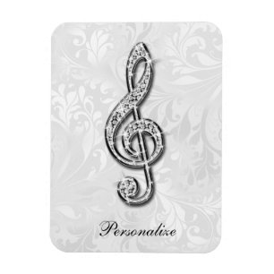 Magnet Flexible Damassé florale personnalisée de note de musique