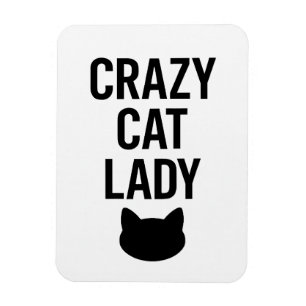 Magnet Flexible Dame de chat fou - Drôle cadeau Amoureux des chats